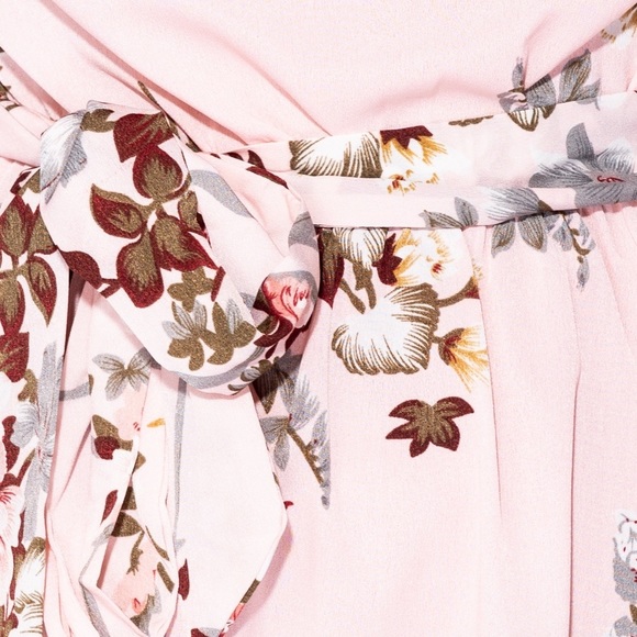 Floral High Neck Mini Dress, Color: Creme/Pink - Picture 5 of 6